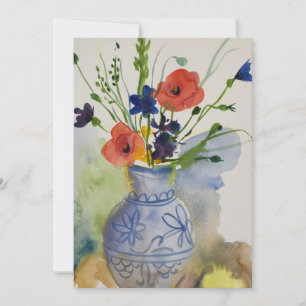 Tarjeta Festiva Flores acuáticas modernas