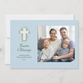 Tarjeta Festiva Flores acuáticas y pascua fotográfica