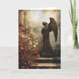 Tarjeta Festiva Flores Angel de Tristeza