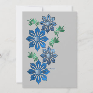 Tarjeta Festiva Flores azules