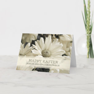 Tarjeta Festiva Flores Blancas Abuela Feliz Pascua
