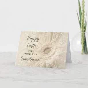 Tarjeta Festiva Flores Blancas Abuela Feliz Pascua