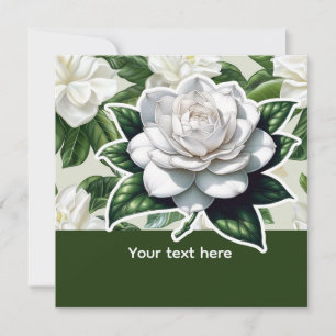 Tarjeta Festiva Flores blancas de gardenia