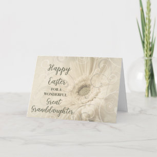 Tarjeta Festiva Flores Blancas Gran Nieta Feliz Pascua