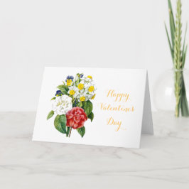 Tarjeta Festiva flores coloridas vintage feliz día de San Valentín