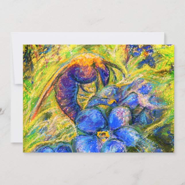 Tarjeta Festiva Flores de abeja y olvidadiza (Anverso)