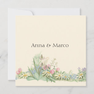 Tarjeta Festiva Flores de acuarela de época