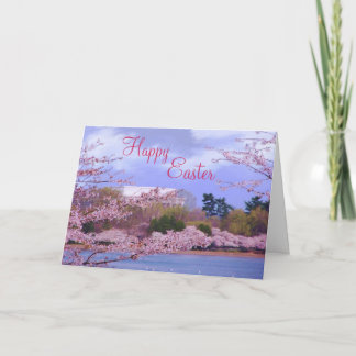 Tarjeta Festiva Flores de cerezo felices de Pascua