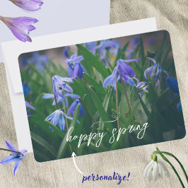 Tarjeta Festiva Flores de cilla azul en el jardín de primavera