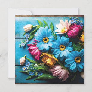 Tarjeta Festiva Flores de colores