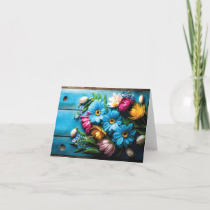Tarjeta Festiva Flores de colores