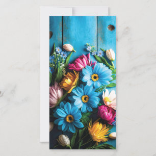 Tarjeta Festiva Flores de colores
