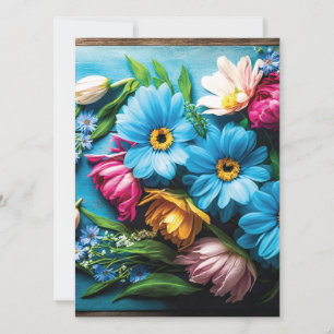 Tarjeta Festiva Flores de colores