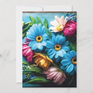 Tarjeta Festiva Flores de colores