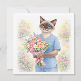 Tarjeta Festiva Flores de enfermera para el Día de la Madre 