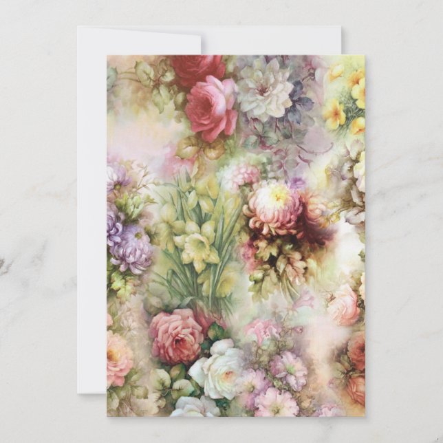 Tarjeta Festiva Flores de época (Anverso)