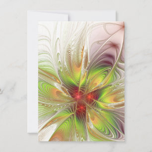 Tarjeta Festiva Flores de fantasía fractal blandas y tendientes