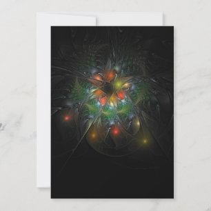 Tarjeta Festiva Flores de fantasía fractal blandas y tendientes