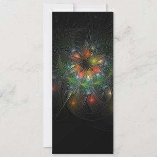 Tarjeta Festiva Flores de fantasía fractal blandas y tendientes