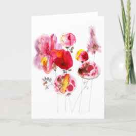 Tarjeta Festiva flores de felicidad