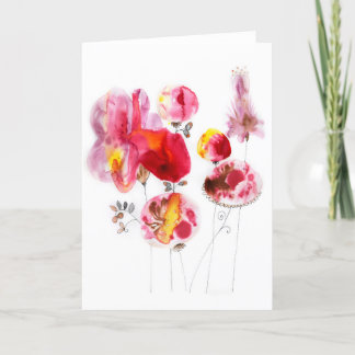 Tarjeta Festiva flores de felicidad