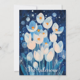 Tarjeta Festiva Flores de Invierno