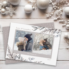 Tarjeta Festiva Flores de invierno y acuarela de escarabajos 2 fot