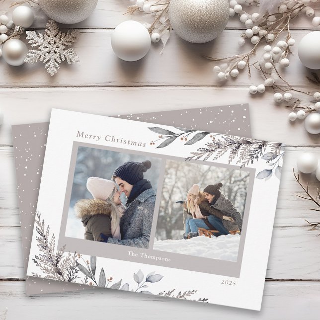 Tarjeta Festiva Flores de invierno y acuarela de Sprigs 2 fotos (Subido por el creador)