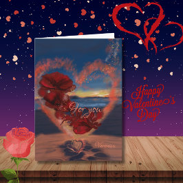 Tarjeta Festiva Flores de la carta del corazón