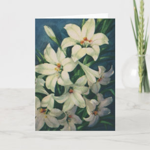 Tarjeta Festiva Flores de Lily de Pascua, Lilis de Semana Santa