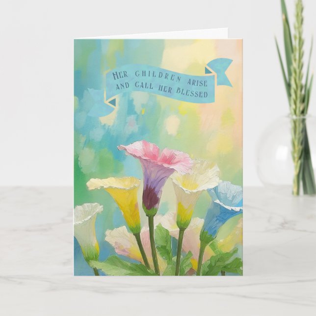 Tarjeta Festiva Flores de mentiras, Biblia cristiana versus Día de (Anverso)