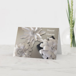 Tarjeta Festiva Flores de Navidades derrochadas de plata