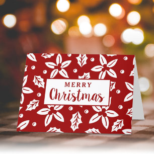 Tarjeta Festiva Flores de Navidades festivos