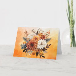 Tarjeta Festiva Flores de Otoño