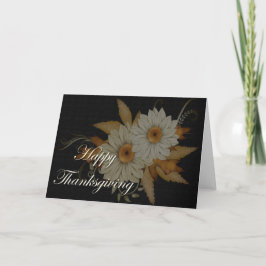 Tarjeta Festiva Flores de Otoño Apenas Están :: Feliz Día de Acció