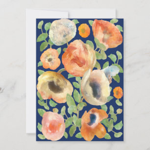 Tarjeta Festiva Flores de primavera del Naranja de cumpleaños feli