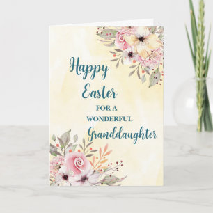 Tarjeta Festiva Flores de primavera Feliz Abuela de Pascua