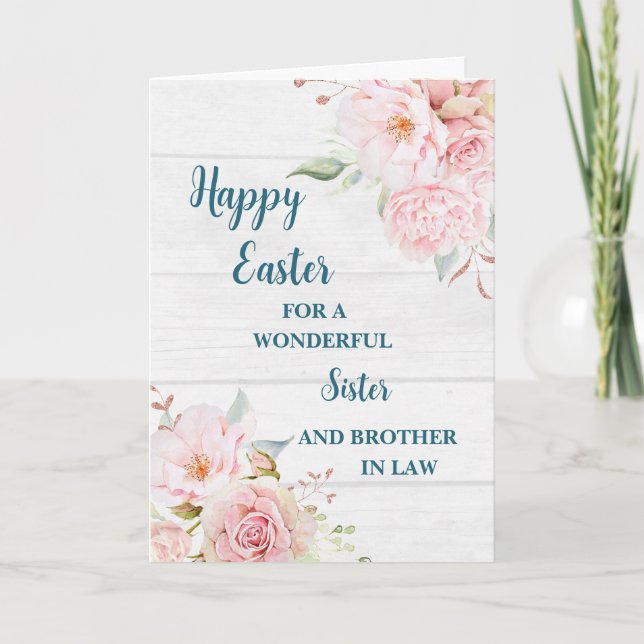 Tarjeta Festiva Flores de primavera feliz cuñado de hermana de Pas (Anverso)