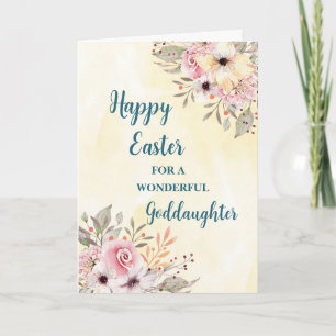 Tarjeta Festiva Flores de primavera feliz hija diosa de Pascua