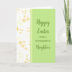 Tarjeta Festiva Flores de primavera feliz vecino de Pascua