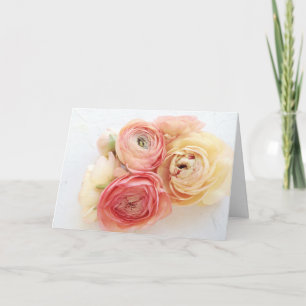 Tarjeta Festiva Flores de ranúnculo en tonos cálidos