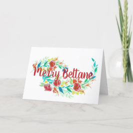 Tarjeta Festiva Flores de verano brillantes de Merry Beltane Wicca
