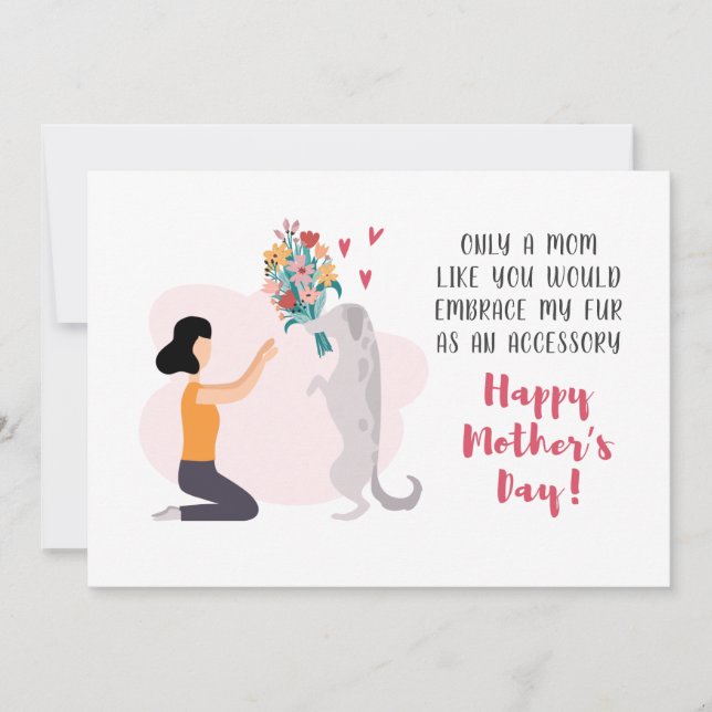 Tarjeta Festiva Flores del Día de la Madre del Perro (Anverso)