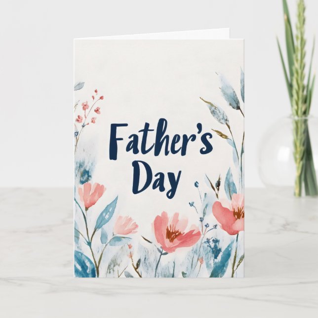 Tarjeta Festiva Flores del Día del Padre (Anverso)
