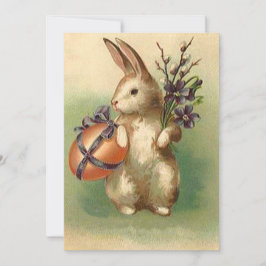 Tarjeta Festiva Flores del huevo de Pascua del conejito de pascua
