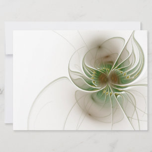 Tarjeta Festiva Flores fractales de fantasía suaves y tiernas