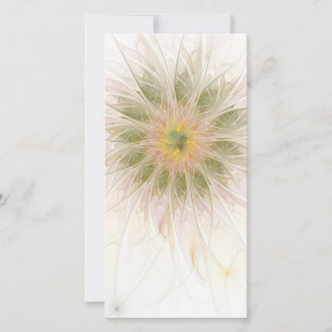 Tarjeta Festiva Flores fractales de fantasía suaves y tiernas 