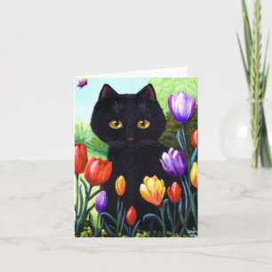 Tarjeta Festiva Flores lindas Creationarts de los tulipanes del