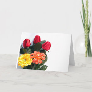 Tarjeta Festiva Flores multicolores