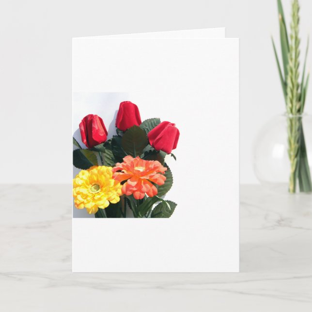 Tarjeta Festiva Flores multicolores (Anverso)